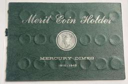 1916-1924 Mercury Silver Dime Album Page (14-coins)