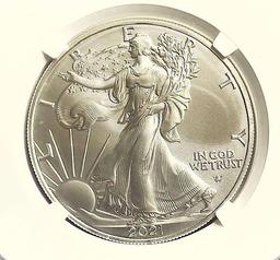 2021 American Silver Eagle NGC MS70 Type-2 U.S. State Series