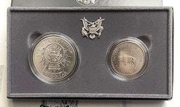 1991 U.S. Mint Mount Rushmore UNC Silver Dollar Commemorative Set (2-coins)