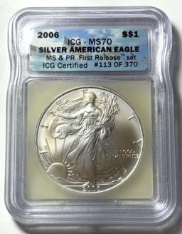 2006 American Silver Eagle ICG MS70 First Release