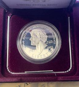 1993 U.S. Mint Thomas Jefferson Commemorative Proof Silver Dollar