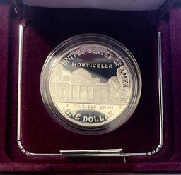 1993 U.S. Mint Thomas Jefferson Commemorative Proof Silver Dollar