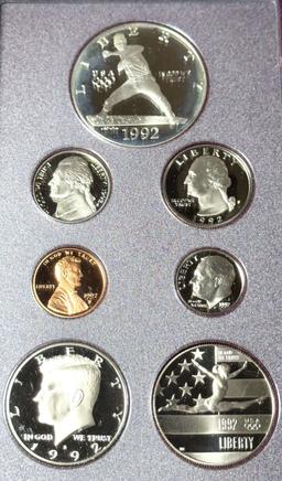 1992-S US Mint Prestige 7-coin Proof Set with Box & COA