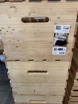 11 WOOD CRATES FOR WINE, STORAGE ETC