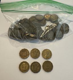 LOT OF 63 PIECES OF UK COINS