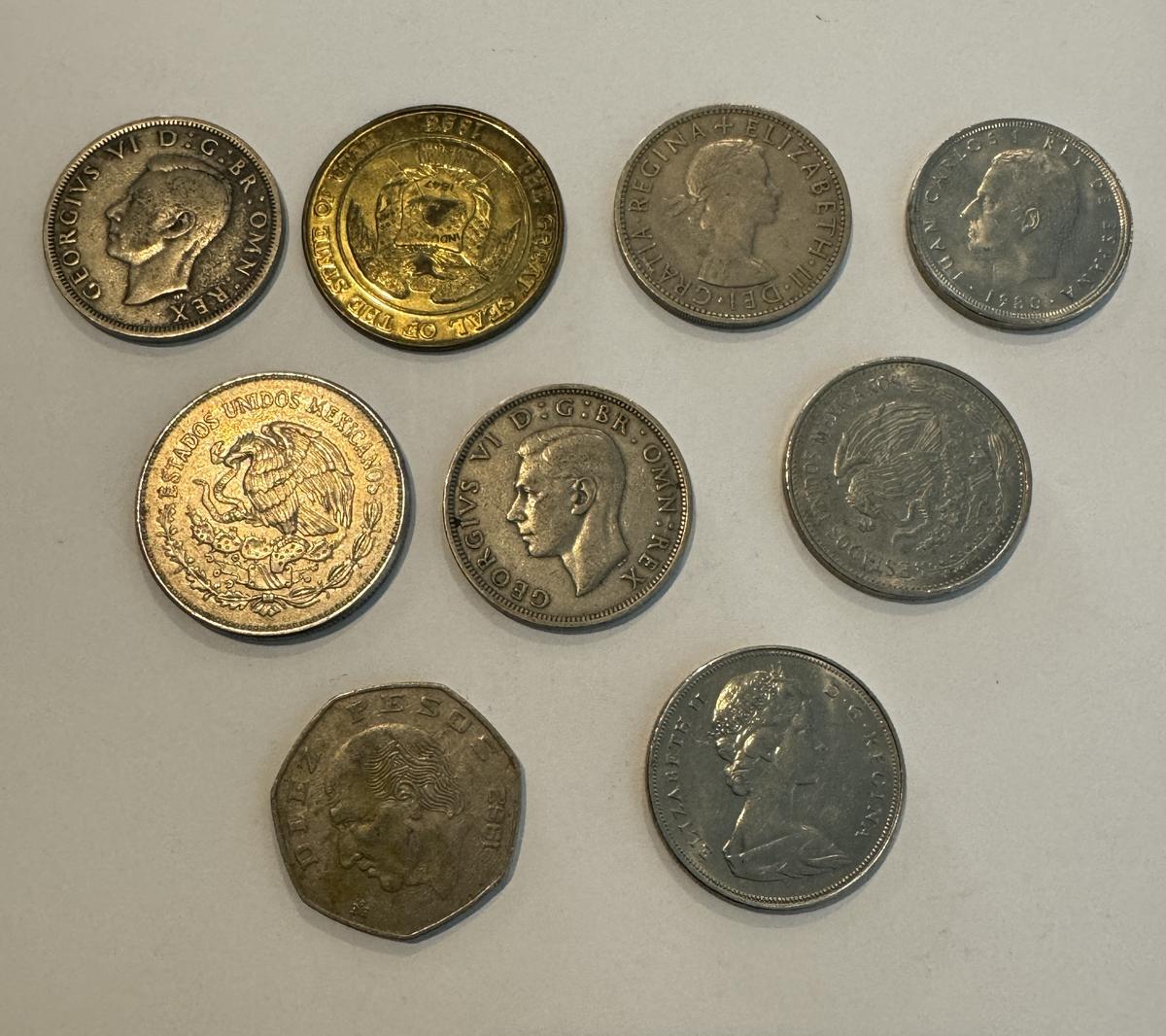 LOT OF 9 DIFFERENT VINTAGE COINS