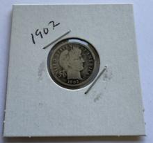 1902 BARBER DIME COIN