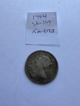 1704 QUEEN ANNE SHILLING COIN