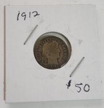 1912 BARBER DIME COIN