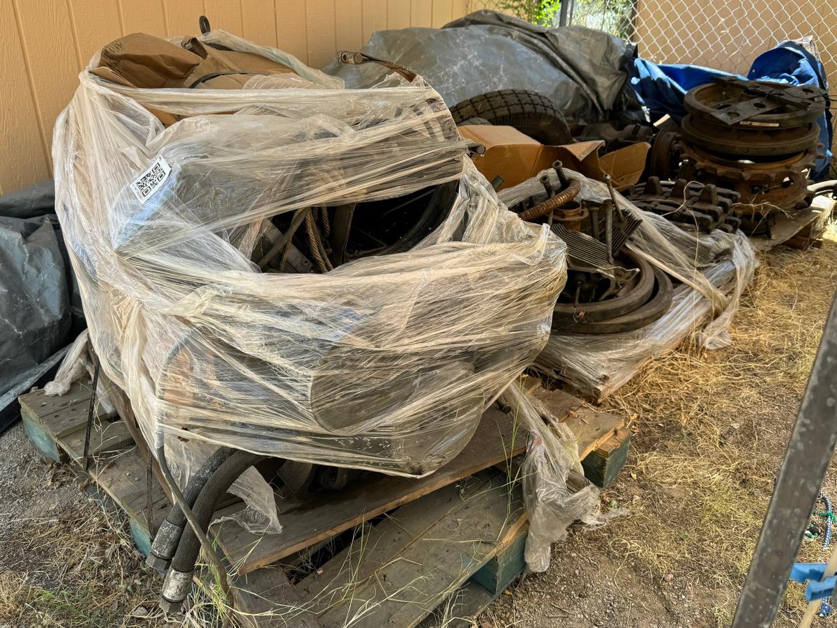 3 Pallets of tank parts, including engine for tank, OT-810 TANK WW2