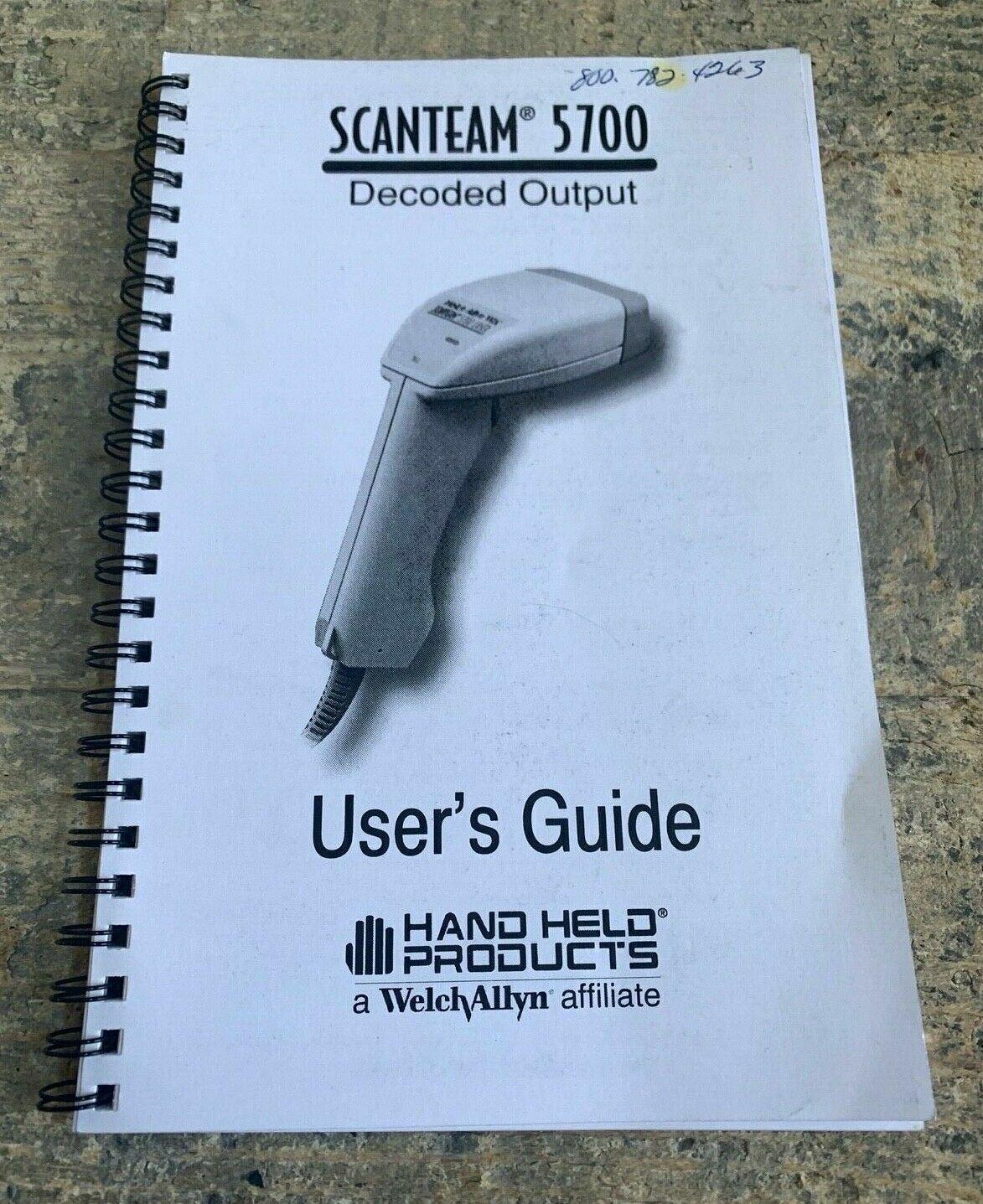 5700 Scanteam Laser Scanner WELCH ALLYN User Guide , Scan Codes Book