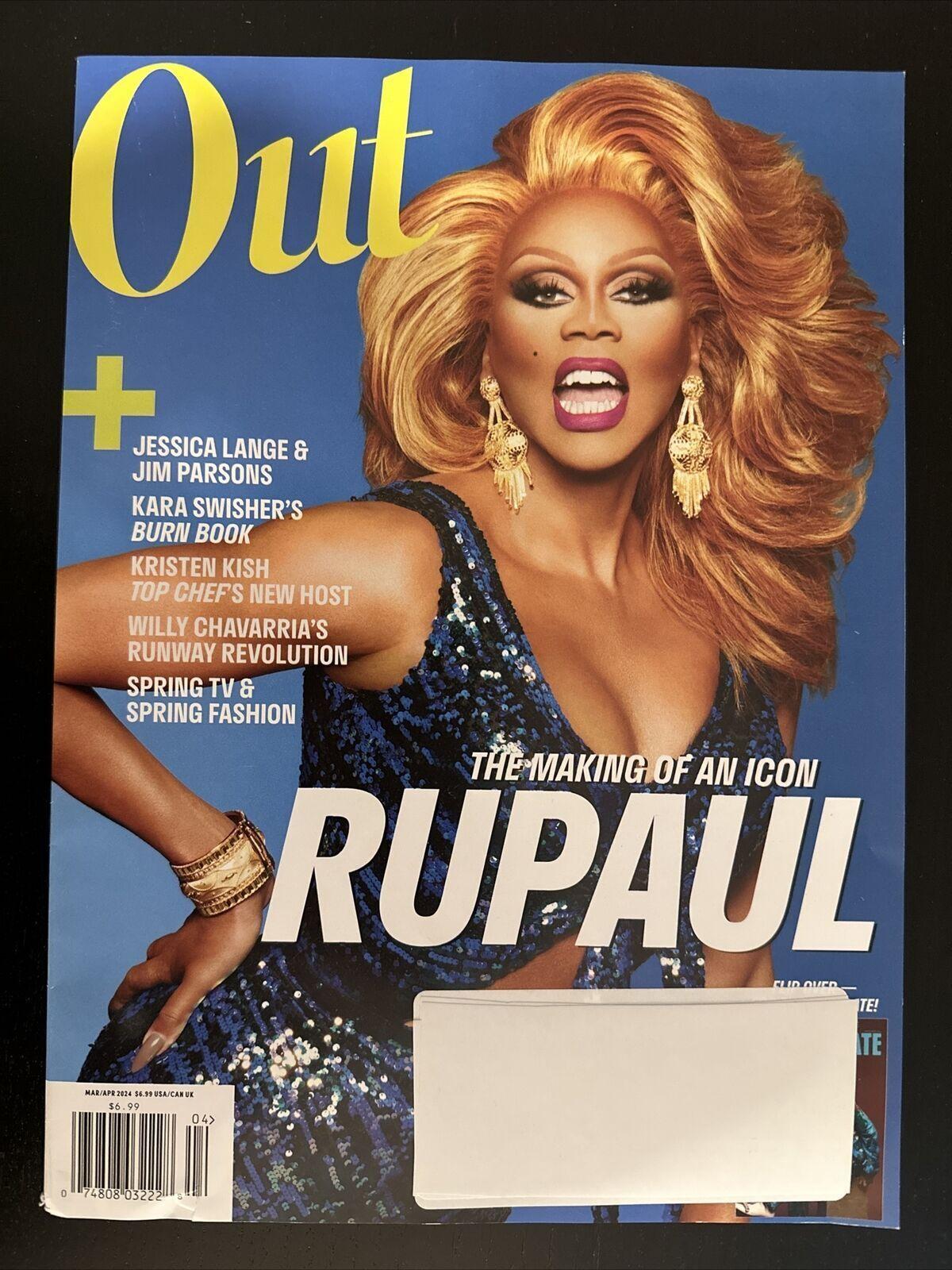 OUT Magazine March April 2024 ~ RU PAUL / Kara Swisher / Jim Parsons