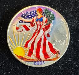 2002 $1 American Silver Eagle 1oz Colorized 1 Dollar Silver Coin