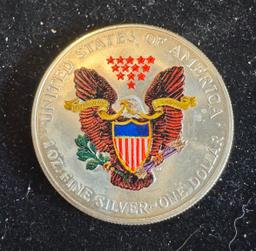 2002 $1 American Silver Eagle 1oz Colorized 1 Dollar Silver Coin