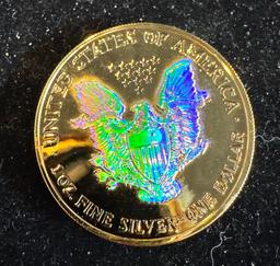 2005 $1 Colorized American Silver Eagle 1oz Coin – Multicolor Finish