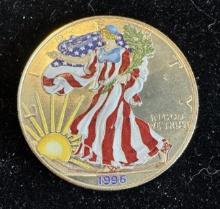 1996 $1 American Silver Eagle 1oz Colorized 1 Dollar Silver Coin
