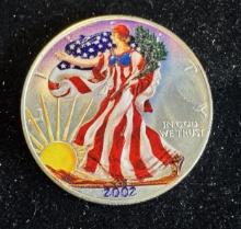2002 $1 American Silver Eagle 1oz Colorized 1 Dollar Silver Coin