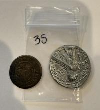 Set of 2 Ancient Coins –Phoenician Silver Shekel (Tyre, 98–97 BC) & Spanish Philip II (1556–1598)