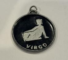 Virgo Astrology Collectible Keychain – Black & Silver Metal Zodiac Design