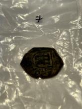 Antique 1696 Collectible Spanish Monarchy Coin, Charles II
