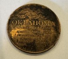 1969 Shell Oil "States of the Union" Token – Oklahoma (Version 1, Bronze Promotional Coin)