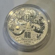 2024 Australia 1 oz Silver Lunar Year of the Dragon Coin - Elizabeth II
