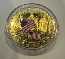 Betsy Ross Flag – History of Old Glory – 24K Gold-Plated Challenge Coin
