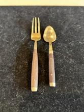 Set of cutlery with wooden handle