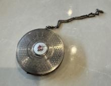 Vintage 1900s Guilloché Enamel Dance Purse Compact