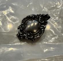Vintage Victorian Estate German Silver Clip Pendant Brooch Pin