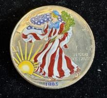 1993 $1 American Silver Eagle 1oz Colorized 1 Dollar Silver Coin