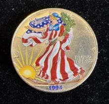 1994 $1 American Silver Eagle 1oz Colorized 1 Dollar Silver Coin