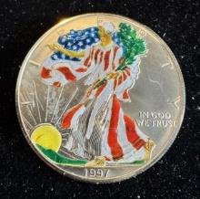 1997 $1 American Silver Eagle 1oz Colorized 1 Dollar Silver Coin