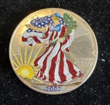 2002 $1 American Silver Eagle 1oz Colorized 1 Dollar Silver Coin