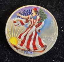 2003 $1 American Silver Eagle 1oz Colorized 1 Dollar Silver Coin