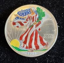 1998 $1 American Silver Eagle 1oz Colorized 1 Dollar Silver Coin