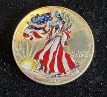 1999 $1 American Silver Eagle 1oz Colorized 1 Dollar Silver Coin