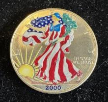2000 $1 American Silver Eagle 1oz Colorized 1 Dollar Silver Coin