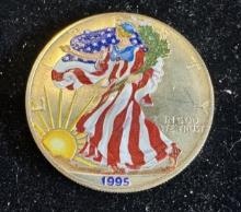 1995 $1 American Silver Eagle 1oz Colorized 1 Dollar Silver Coin