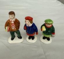 The Original Snow Village - School children Set of Three Collectible