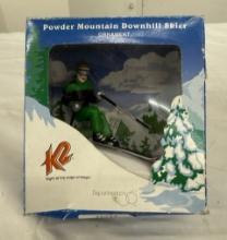 Powder Mountain Downhill Skier Figurine – Vintage Winter Sports Collectible