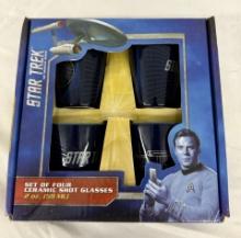 Star Trek: The Original Series - Set of Four Ceramic Shot Glasses Box 2 oz Collectible