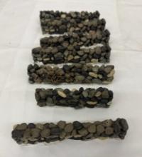 Set of Christmas Village Fieldstone Wall Falls – Holiday Miniature Collectible