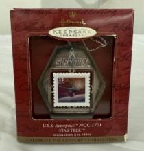 1999 Hallmark Star Trek NCC-1701 Stamp Ornament – Celebrate the Century Series – Vintage Collectible