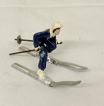 Barclay Downhill Skier Lead Figure – Vintage Miniature Toy Collectible