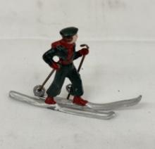 Barclay Downhill Skier Lead Figure – Vintage Miniature Toy Collectible