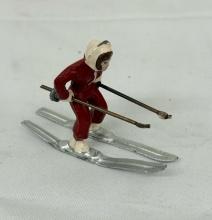 Barclay Downhill Skier Lead Figure – Vintage Miniature Toy Collectible