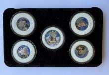 The Kennedys Colorized JFK Half Dollar and Quarters 5-Coin Collectible Set