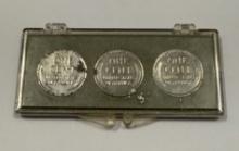 Set of Three 1943 Steel Lincoln Wheat Cents - P-D-S Mint