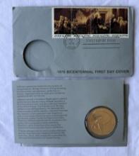 1976 Bicentennial First Day Cover American Revolution Thomas Jefferson Coin